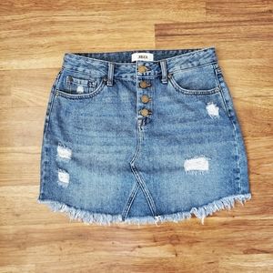 JBD Just Black Denim Size Medium Distressed Mini Jean Skirt
